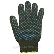 Перчатки трикотажные чёрные с ПВХ покрытием