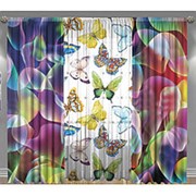 Комплект фотоштор с тюлем ТамиТекс «Разноцветные брызги» фото