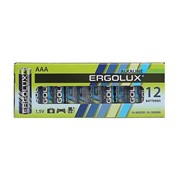 Батарейка алкалиновая Ergolux, AAA, LR03-12BOX (LR03 BP-12), 1.5В, набор 12 шт. фотография
