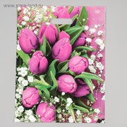 Пакет “Розовые тюльпаны“, полиэтиленовый с вырубной ручкой, 31 х 40 см, 60 мкм фотография