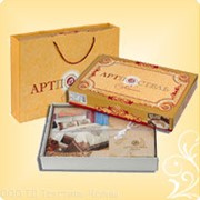 Комплект постельного белья Семейный Сатин АРТпостель с европрстынью в подарочной коробке фото