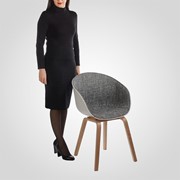 Стул-Кресло “Модерн“ Серый/Белый (Полимер+Текстиль) фото