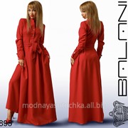 Модное женское платье в пол красный фото