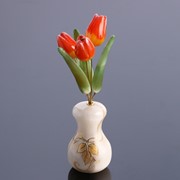 Ваза Тюльпан (3 цв.) малая селенит 17,5*8см