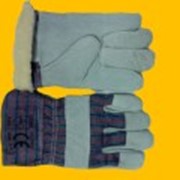 Перчатки спилковые комбинированные Ангара рабочие зимние фото