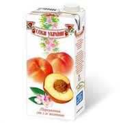 Сок натуральный персиковый торговой марки “Соки Украины“ Соки органические Соки персиковые фото