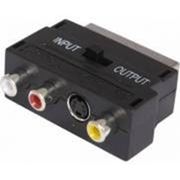 Адаптер Buro SCART (M) - S-Video (F) + 3xRCA (F), черный