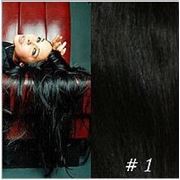 Славянские волосы на капсулах 50-55 см (1-насыщенный черный) фото