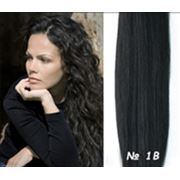 Славянские волосы 50см на капсулах Черные с коричневым отливом фото