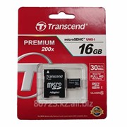 Transcend MicroSDHC 16GB + SD Adapter 27021