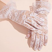 Женский кружевной дышащий сетчатый чехол на полный палец Перчатки Летний тонкий солнцезащитный козырек с фото