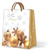 Paw GLITTERING CHRISTMAS Пакет подарочный “Золотистые игрушки“, 20x25x10см фото