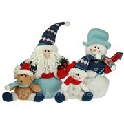 Новогодняя композиция “Дед Мороз и медвежонок/Снеговики“ 28см 175796 фотография