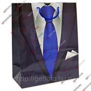 Подарочный пакет 26х32х13, бумажный, ДЛЯ МУЖЧИНЫ, костюм, галстук GF 2469