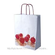 Крафт пакет подарочный с кручеными ручками “Елочные шары“, 42х32х14 см фотография