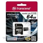 Flash карточка MicroSD TRANSCEND microSDXC Premium 64Gb Class 10 UHS-1 фотография