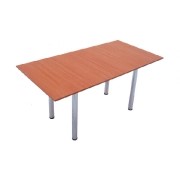 Прямоугольный деревянный стол с хромированными ножками 1200 х 800 мм. фото