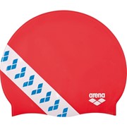 Шапочка для плавания ARENA Team Stripe Cap , арт.001463477, КРАСНЫЙ, силикон фото