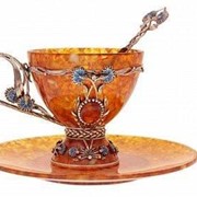 Чайная чашка из янтаря "Васильки" HD5002