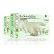 Перчатки GreenMint латексные с полимерным покрытием и ароматом мяты фото