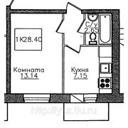 Однокомнатная квартира на ул. Чехова, 28,4 м2 фото
