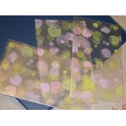 Пакетик матовый "Розовые-желтые круги", 20х12 см