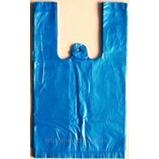 Пакет Майка ПНД |однотонная синяя |30+16х60|15 мкм| фото