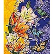 Пакет “Лилии и бабочки“ с петлевой ручкой фотография