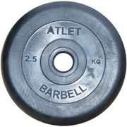 Диск Barbell Atlet обрезиненный черный d-26mm 2,5кг