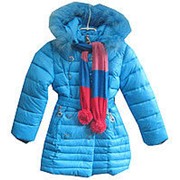 Детское зимнее пальто на девочку 3-7 лет. Голубое, код товара 131661948