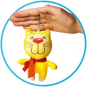 Антистрессовая игрушка-брелок "Звери в шарфах. Котик"