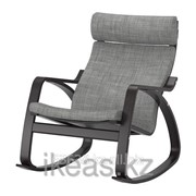 Кресло-качалка черно-коричневый, Исунда серый ПОЭНГ фото