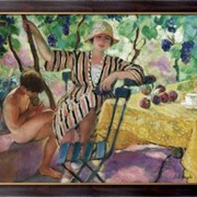 Картина Сад летом (Пьер и Ноно под виноградом), 1920, Лебаск, Анри фотография