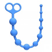Голубая анальная цепочка Orgasm Beads - 33,5 см. фотография