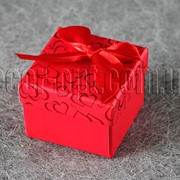 Коробка для ювелирных изделий красная 5х5 см 5049 фото