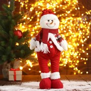 Мягкая игрушка “Снеговик-пузатик“ 12х40 см, красный фотография