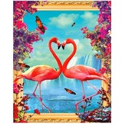 Алмазная мозаика на подрамнике Влюбленные фламинго 40х50 см (картина стразами) (7DAR175)