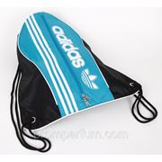 Рюкзак-мешок спортивный Adidas черный с голубым 47х44 BK702-703blackblue /0-33 фото