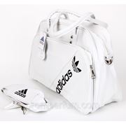 Сумка спортивная Adidas белая (кожзам) 15х28х35х22 BK702-703-805 /0-031 фото
