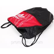 Рюкзак-мешок спортивный Adidas черный с красным 42х34 BK702-703red /0-53 фото