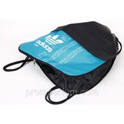 Рюкзак-мешок спортивный Adidas черный с голубым 42х34 BK702-703blue /0-53 фото