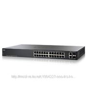 Cisco SB SLM224PT-EU Коммутатор PoE SF 200-24P, 24x10/100, 2xCombo SFP/PoE, WebView фото