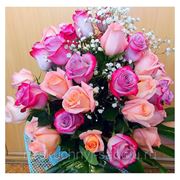 Букет из 37 розовых и пурпурных роз “Прости, я виноват!“ фото
