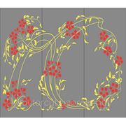 Цветочный узор. Пескоструйная обработка, трафаретная покраска фото