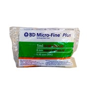 Шприц инсулиновый 1 мл. U-100 (3-х) одноразовый стерильный (BD Micro-Fine Plus) с иглой 0,33*12,7-29G фото
