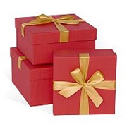 Коробка подарочная “Золотой бант“, квадратная, 210х210х150 мм, 0542 фотография