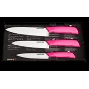 Набор керамических ножей с розовыми ручками SKC-003R