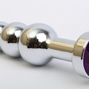 Серебристая анальная ёлочка с фиолетовым кристаллом - 11,2 см. 4sexdreaM 47435-5