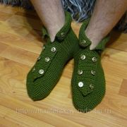 Изготовление вязаных тапочек-носков