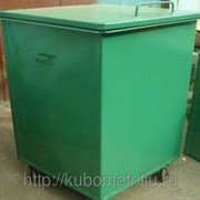Металлический контейнер для мусора с крышкой и колесами 0,75 м3